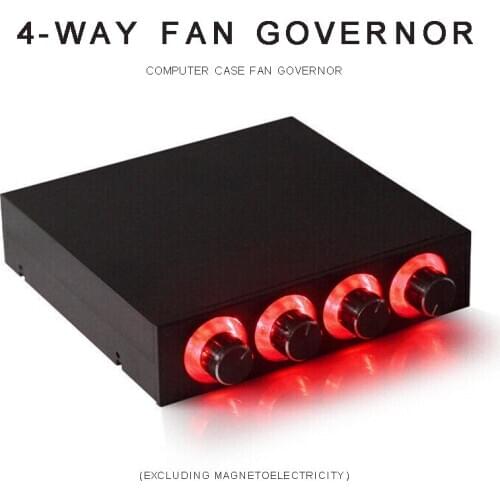 4inch PC HDD CPU 4 Channel Computer Fan Speed Controller Cooling System LED Controller Cooling Front Panel for Computer Fans