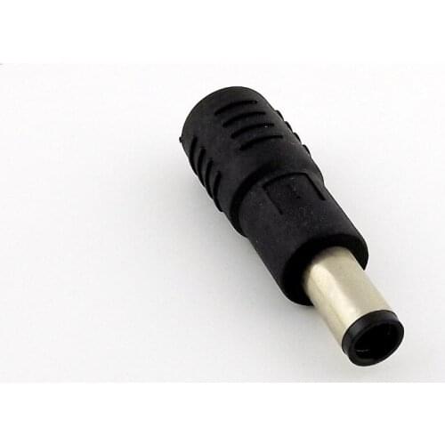 5x DC Power Plug Connector 5.5x2.1mm Female to 6.0x 1.3mm Male Plug Adapter for Laptops Straight Black