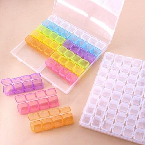 Diamond Painting Tool 56/28 Cells Plastic Storage Box Stickers Funnel Sets for Diamond Painting Accessories Bead Rhinestone Case