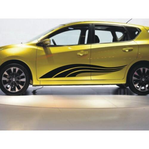 Car Decals Racing stripes Sport 73'' for TIIDA Vinyl Motor Side Lower Door Panel Stickers ZC1336