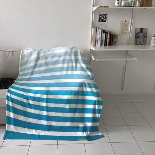 Stripes Gradient Stripes Home Blanket High Quality Bedroom Living Room Sofa Blanket Lounge Hotel Travel Portable Soft Blanket