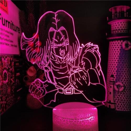 Dragon Ball Z Night Light 3D Lamp Android 17 Anime Figure LED Lamp Manga Decoration Lampara DBZ Super Goku Lights Sunset Lampe