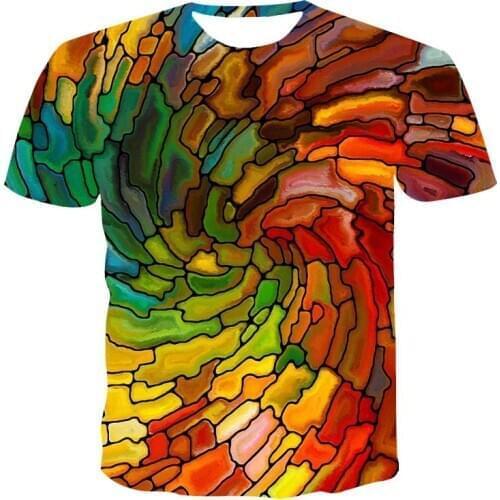 New T-shirt Mens High Quality Mens T-shirt Short Sleeve Swivel 3D Print Exquisite View Mens T-shirt Fashionable and Handsome