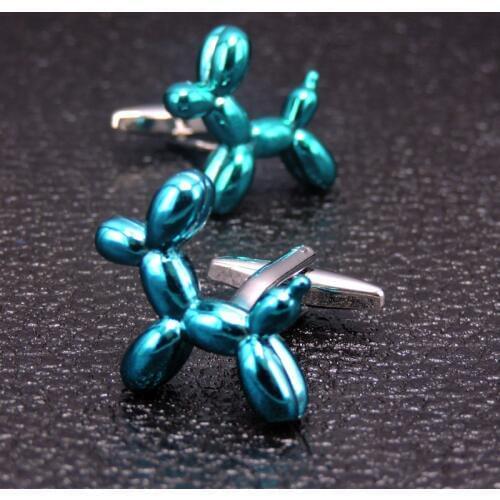 KC-007 Mens Cuff Links Funny Blue Copper Balloon Dog Design Best Gift For Men Free Shipping