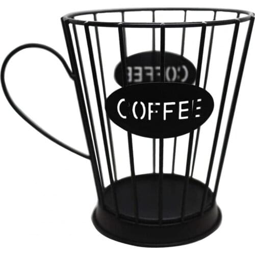 Capsule Storage Basket Creative Cup Shape Iron Fruit Capsule Storage Basket Espresso Coffee Pod Holder Home Organizer