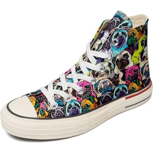 Print On Demand Sneakers Drop Shipping Sneakers High Top Lace-up Classic Casual Flat Unisex Vulcanized Sneakers