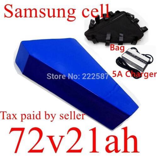 SWORDS FOX Triangle 72V 20ah 21AH Li-ion Battery 72V 21AH Ebike Battery 72V 3000W Electric Bike Battery for Samsung 3000mah cell