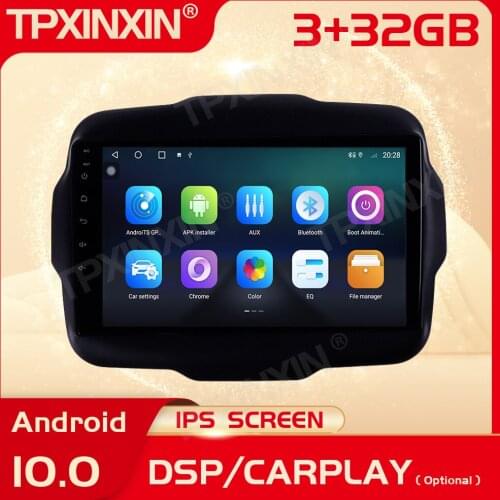 2 Din Carplay Android Radio Receiver Multimedia Stereo For Jeep Renegade 2014 2015 2016 2017 2018 GPS Video Recorder Head Unit