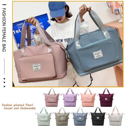 Fashion Womens Shoulder Bag Female Travel Handbag Foldable Large Capacity Shopping Bag Waterproof Oxford Multi-pockets Tote