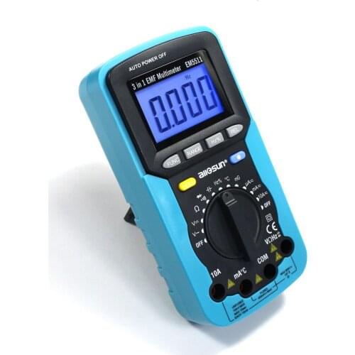 All-sun EM5511 EMF Digital Multimeter 3 In 1 EMF Multimeter Backlight LCD Display Tester Multi-Function Multimeters EMF Tester