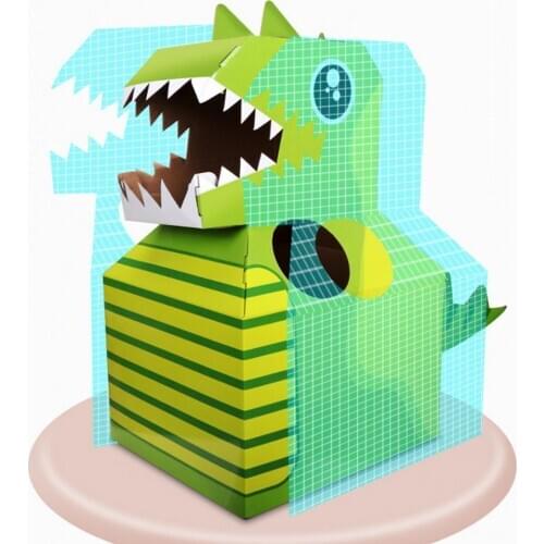 Cartoon Dinosaur Elephant Cardboard Wearable DIY Model Kids Cosplay Assembly Toy