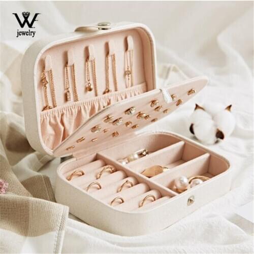 WE Multifunction New Portable PU Leather Jewelry Box Travel Jewelry Organizer Necklace Earring Ring Storage Box Women Girl Gifts