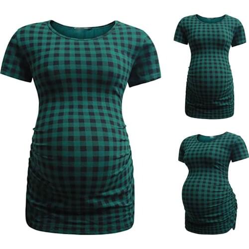 2021 New Maternity Clothes Women Short Sleeve Print Tops Pregnancy Shirt Clothes Casual Pregnant Clothes Zwangerschaps Kleding