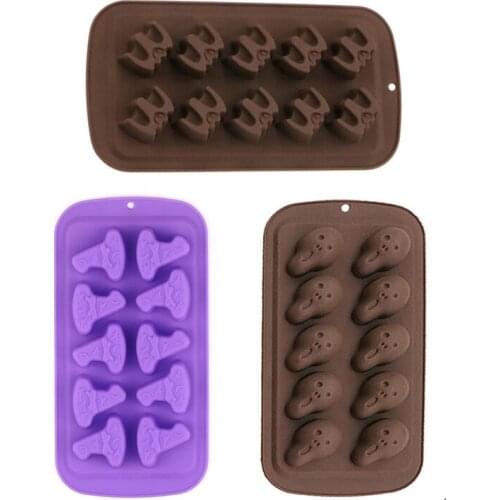 2021 New Halloween Silicone Mould Pumpkin Cake Chocolate Decor Skeleton Heads Wizard Hats Bats Baking Mold Baking Tool