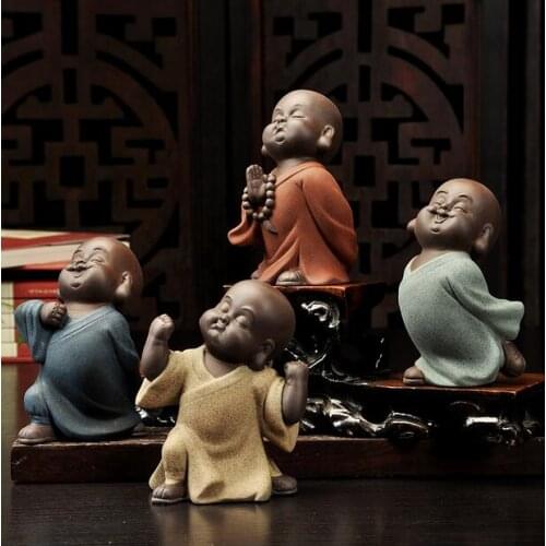 The new ceramic Zisha color sand tea monk tea Pet Decoration tea ceremony tea table accessories