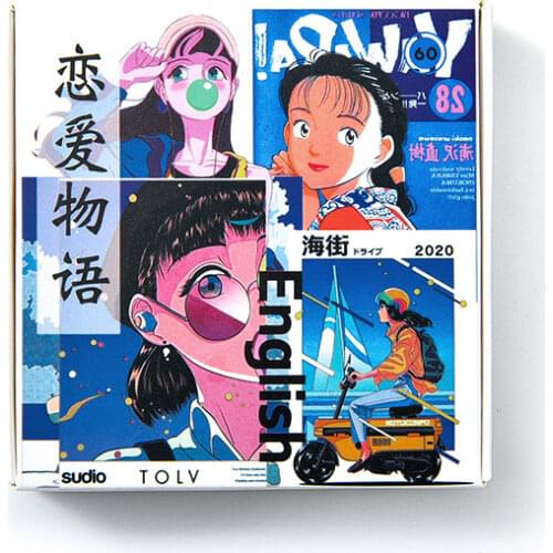 60pcs Neon Harajuku Series Beautiful Cartoon Sticker Personality Cute Stickers Stationery Scrapbook Decoration DIY Material