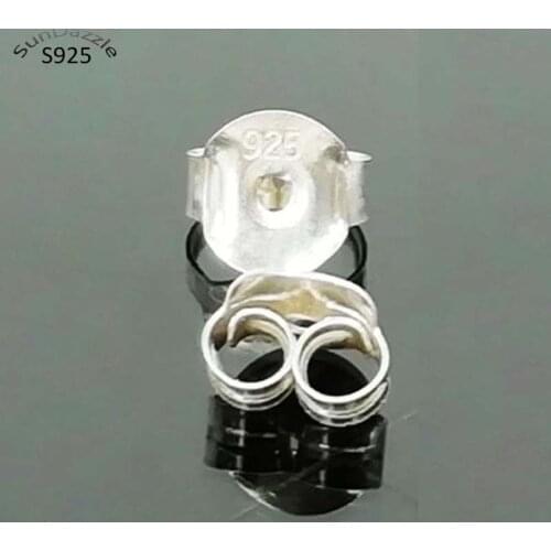 Genuine Real Pure Solid 925 Sterling Silver Earring Stopper Safety Backs Large Size Earring Plugs Jewelry Component