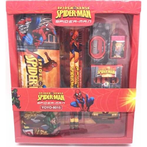 Original Disney Stationary Set Cartoon Anime Figure Frozen Princess Spiderman Cars Mickey Student School Supplies with Gifts Box