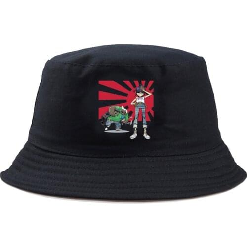 Panama Bucket Hat Gorillaz cartoon Men Women Summer funny cartoon Bucket Cap bob Hat Hip Hop Fishing Fisherman Hat girl boy