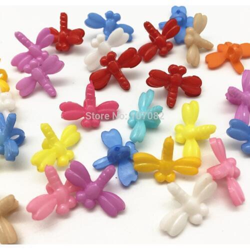 900pcs Mixed 15x20mm Plastic Dragonfly Sewing Buttons Doll Dress Clothes Shank Button Scrapbooking