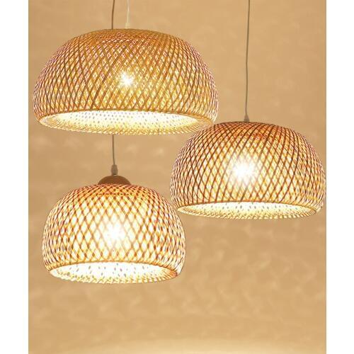 Bamboo Weaving Bamboo Pendant Lamp New Chinese Antique Pendant Light Living Room Hotel Restaurant Home Decor Light Fixtures