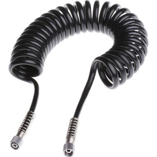 New 3M 4 x 6mm Flexible PU Recoil Hose Spring Tube Black For Compressor Air Tool New