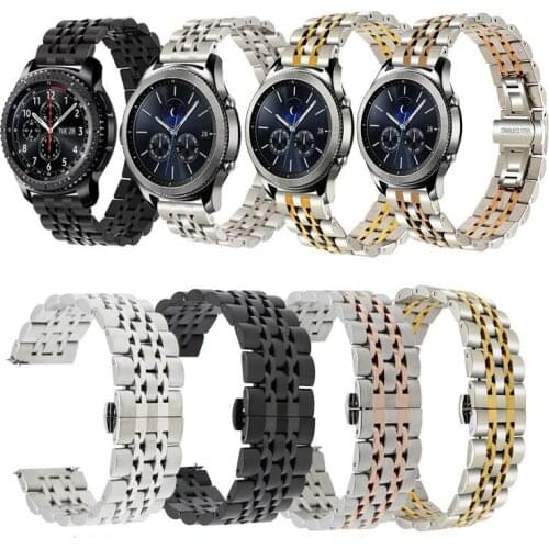 20PCS 20mm 22mm Stainless Steel Watchband for Samsung Gear S3 Classic Frontier Watch Band Wrist Strap Link Bracelet