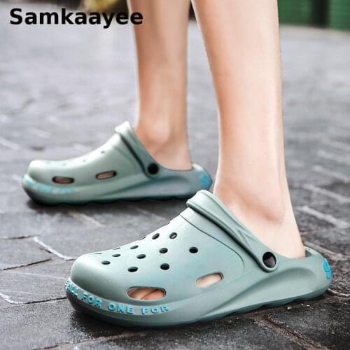 Size 35-45 Men Sandals Summer Women Clogs Beach Slippers Couples Slip-On Shoes Male Flats Soft Breathable Casual Zapatillas Y25