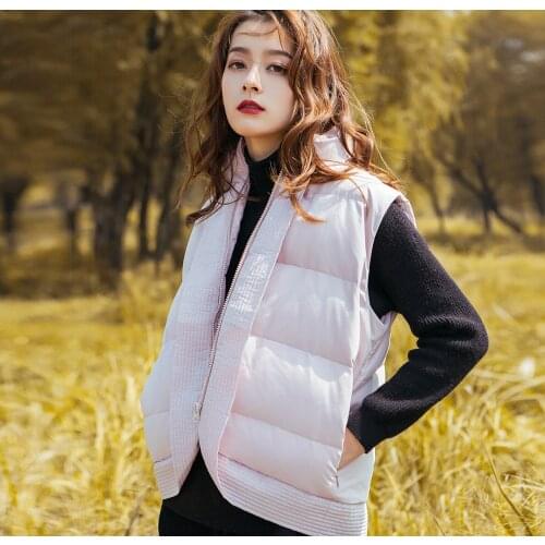 Stand-up Collar Solid Color Warm Jacket Down Vest Women 2021 Autumn And Winter New Literary Simple Top