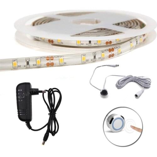 LED Strip Lights Recessed Dimmable Switch Stepless Touch Sensor Control Strips 2835 Lamp Tape 220V 240V To 12V Kitchen Bed Light