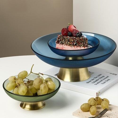 Home Decoration Nordic Light Luxury Glass Fruit Plate Family Living Room Coffee Table Creative Crystal Snack Dry Fruit Plate