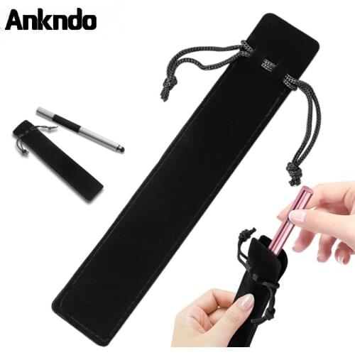 ANKNDO Universal Stylus Storage Bag Multicolor Double-Sided Thick Flannel Drawstring Pocket Gift Drawstring Touch Pen Pencil Bag