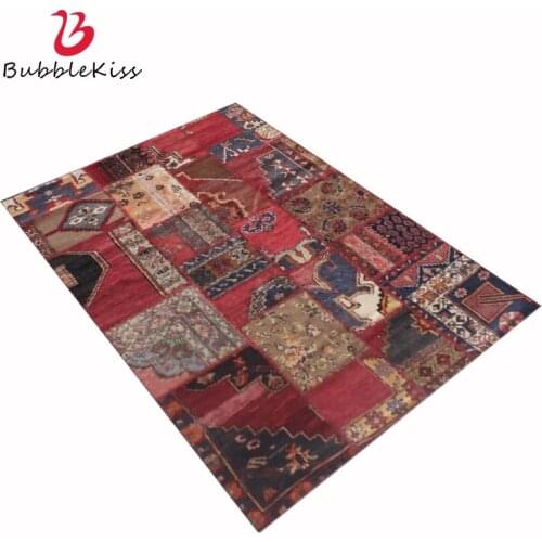Bubble Kiss 20220 Hot Sale European Style Living Room Carpet Red Vintage Pattern Decoration Bedroom Rug Home Area Carpet Fashion