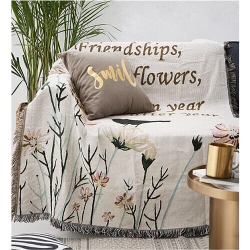 Sofa Towel Knitting Throw Blanket Anti-dust Decorative Furniture Couch Cove Multi - Functional Mat Rug Tapestry Girl Dormitory