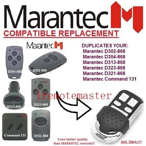MARANTEC Command 131 D302 D304 D313 D323 D321 replacement remote control 868MHZ beautiful