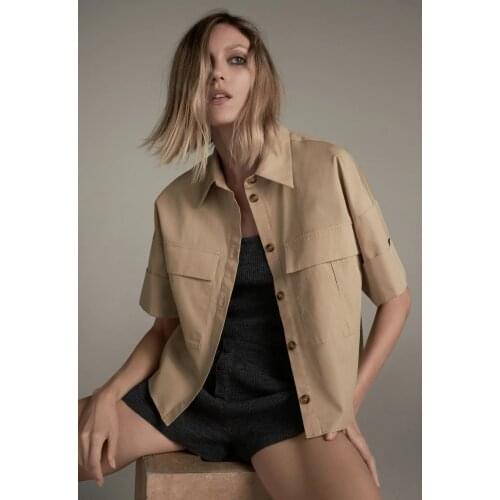 ZOUHIRC Short Sleeve Blouses