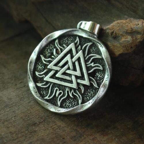 Lanseis 10pcs Valknut charm Viking Pendant Viking men Necklace Scandinavian Norse Jewelry Norway