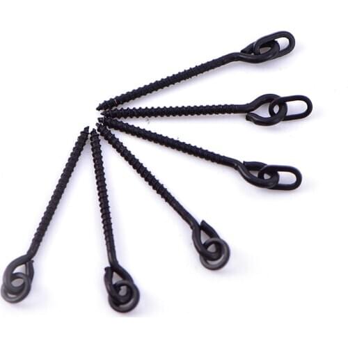10Pcs Screw Peg with Ring Swivel D-Rig Chod Rig Terminal Tackle Bait Holder Screw Carp Fishing Accessories