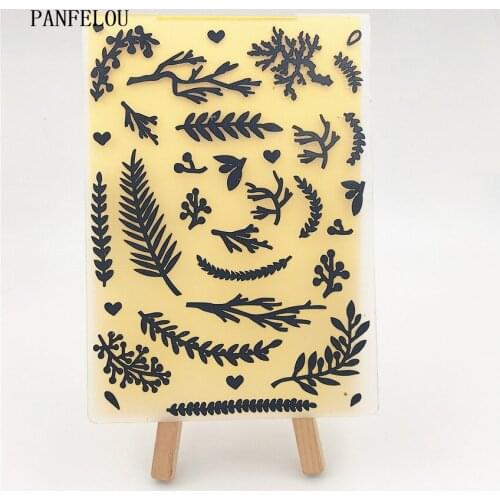 14.8x10.5 Floating Leaves Embossing Folders Plastic For Scrapbooking DIY Template Fondant Cake Photo Album Card MakingHalloween