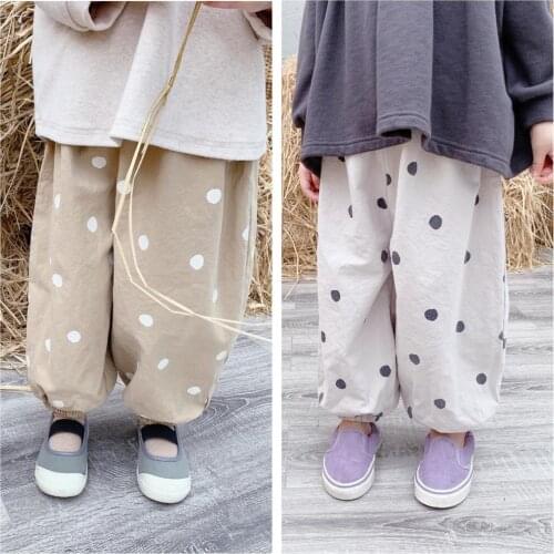 2021 Ins Fashion Girls Spring Pants Long Pants Girls Loose Pants