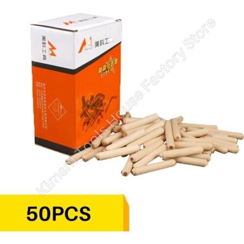 50PCS M10*50 M10*60 MM Wooden Dowel Cabinet Drawer Round Fluted Wood Craft Pins Rods Set Furniture Fitting Woodworking Pin