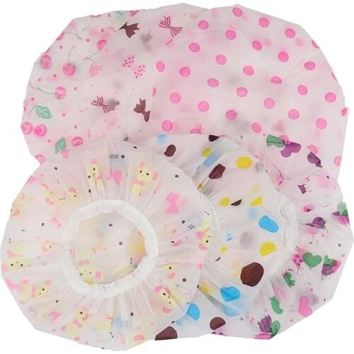 Bathroom Accessories Shower Cap Waterproof Bath Hat Thickened Waterproof And Oil Fume Cap Women Spa Hair Salon Supplies