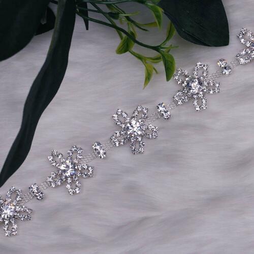 Free Shipping 5yards Rhinestone crystal Chain Bridal Sash Rhinestone Applique, Wedding Applique,Rhinestone Trimming LSRT067