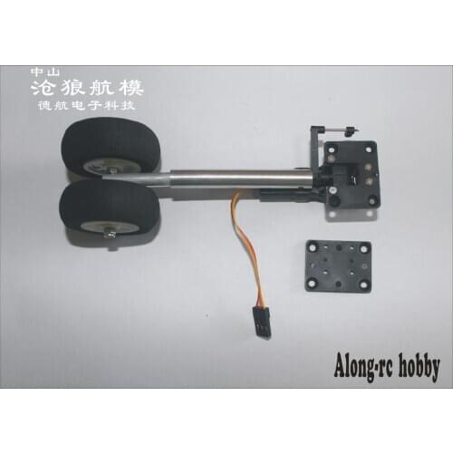 Free shipping 25g retractable landing gear servo with two wheel (46g) for 1-1.5kg RC hobby plane model airplane part