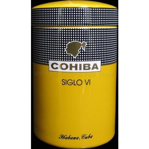 COHIBA Fine Ceramic Travel Siglo Cigar Humidor 25 Cigar Humi-Jar Porcelain Cigarette Holder Box Outdoor Humidor Smoking Tool