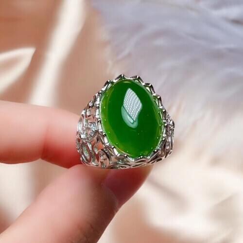 CoLife Jewelry Fashion Silver Man Ring 13*18mm Natural Jasper Man Ring 925 Silver Jasper Ring for Man Vintage Silver Man Ring