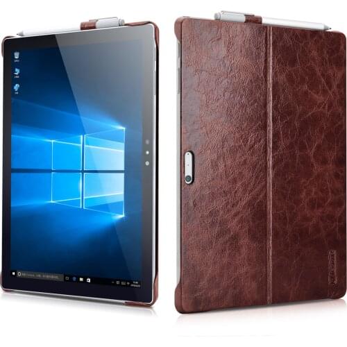 Business Case for Microsoft Surface Pro 5 4 12.3'' Genuine Leather Tablet Cover Vintage Oil Wax Funda for Surface Pro 8 6 12.3