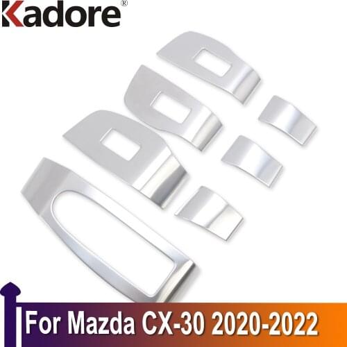 For Mazda CX-30 CX30 2020 2021 2022 Car Sticker Stainless Steel Car Window Lift Switch Panel Cover Trim Interior Accessories