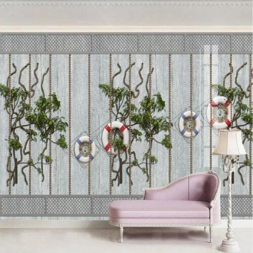 Milofei manufacturers custom 3D small fresh three-dimensional green background wallpaper murals