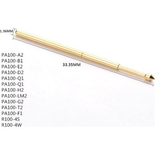 Metallic Gold-plated Test Probe Multimeter PA100-A2 / B1 / E2 / D2 / Q1 Q2 / Lm2 / H2 / G2 / J1 / T2/F1 Diameter 1.36MM